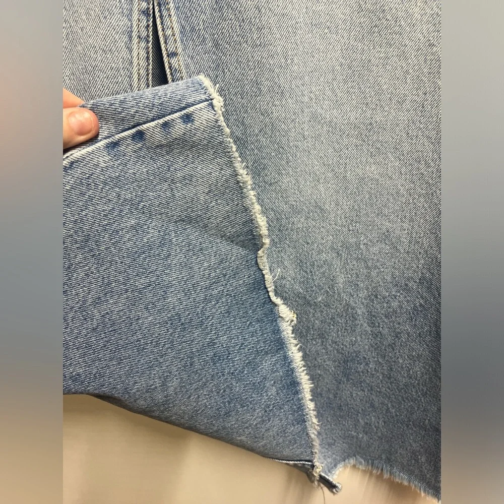 NEW Anthropologie Pilcro Maxi Denim Skirt Madi Front Slit Denim Skirt 6 Petite - Picture 7 of 9